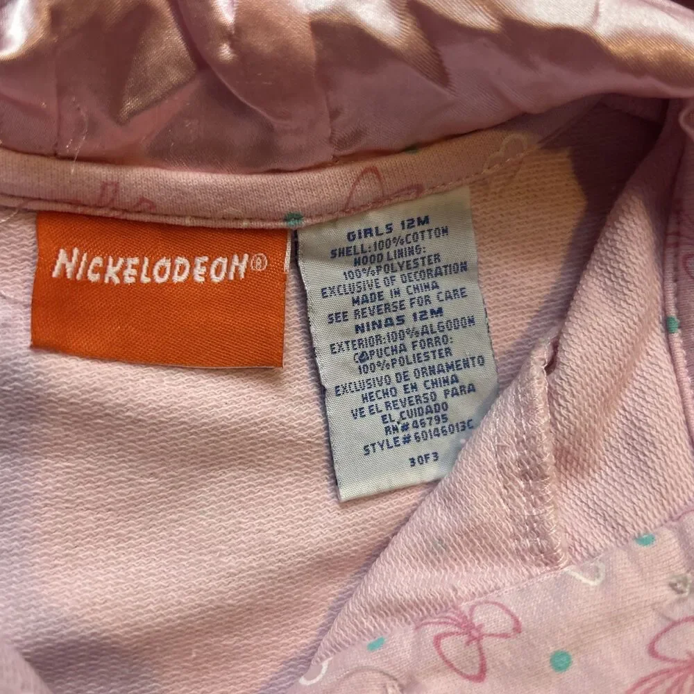 Deadstock NWT Y2K Nick Jr Dora The Explorer 2008 Hoodie Toddler 12 Month Pink